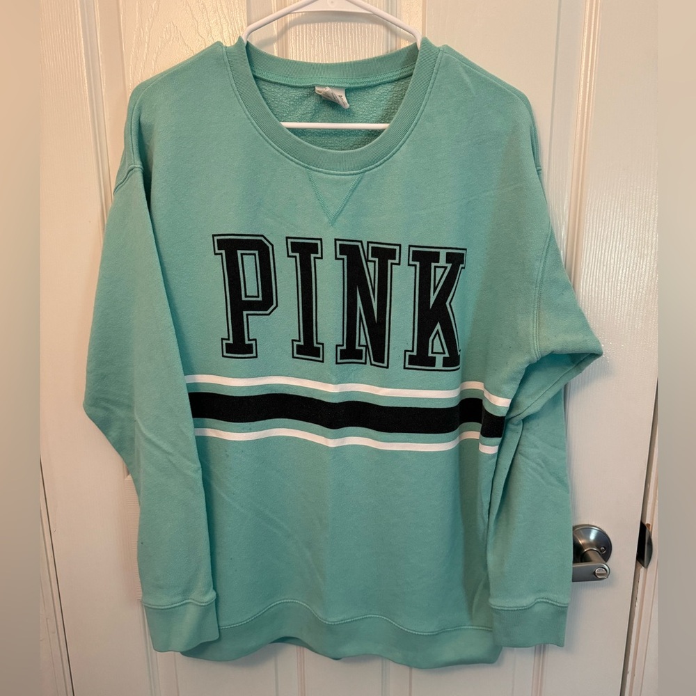 PINK VS Women’s Oversized Crewneck Sweatshirt, Mint Green, Size S